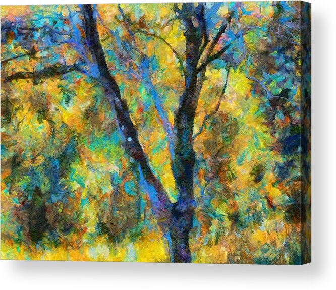 Fall Acrylic Print featuring the mixed media Fallscape by Christopher Reed