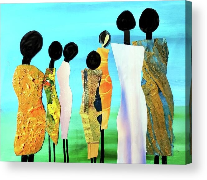 Abstract Acrylic Print featuring the mixed media Fashion Week by Sharon Williams Eng