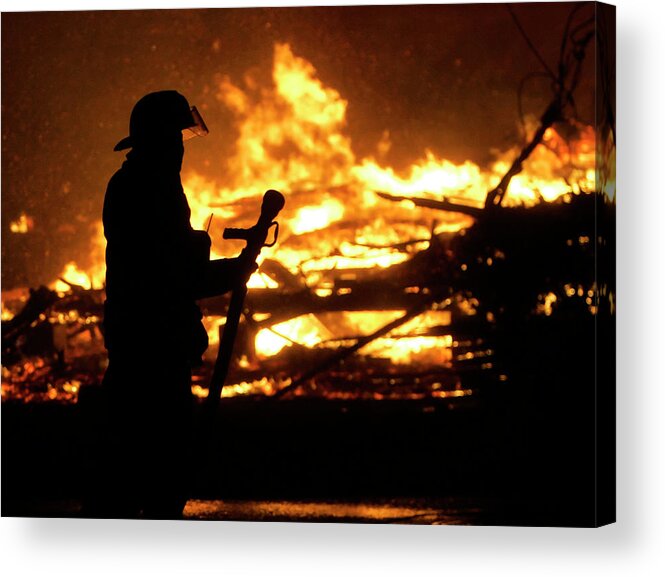 Fire Acrylic Print featuring the photograph Fire in Hurricane by Rick Wilking