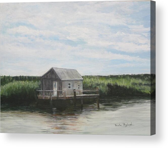 Painting Acrylic Print featuring the painting Fishing Shack by Paula Pagliughi