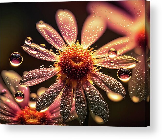 Dazzling Light Acrylic Print featuring the digital art Floral Glow - GIA-2309-1054-ILU by Jordi Carrio Jamila