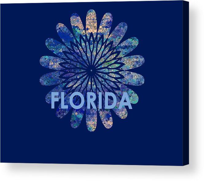 Florida Acrylic Print featuring the digital art Florida 310 Blue by Corinne Carroll