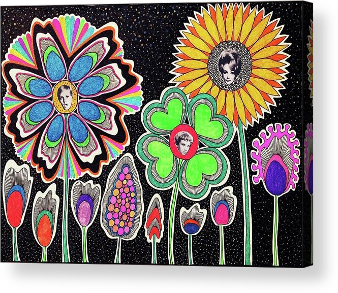 Colors Acrylic Print featuring the mixed media Flowers And Plants by Tanja Leuenberger