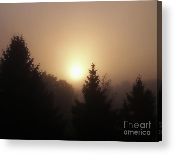 Sunrise Acrylic Print featuring the photograph Foggy Sunrise by Phil Perkins