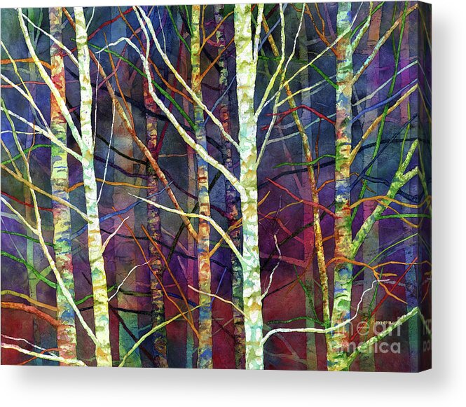 Birch Acrylic Print featuring the painting Forest Rhythm-Pastel Colors by Hailey E Herrera