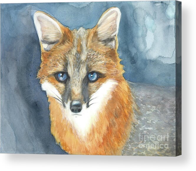 Fox Acrylic Print featuring the painting Fox by Pamela Schwartz