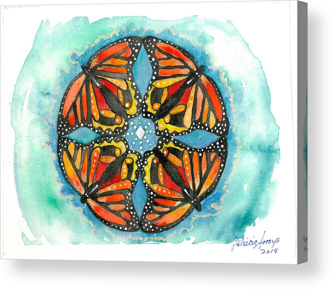 Butterfly Acrylic Print featuring the painting Freedom by Patricia Arroyo
