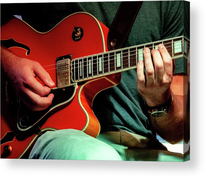 Guitar Acrylic Print featuring the photograph Frenchman Street, New Orleans by Leslie Struxness