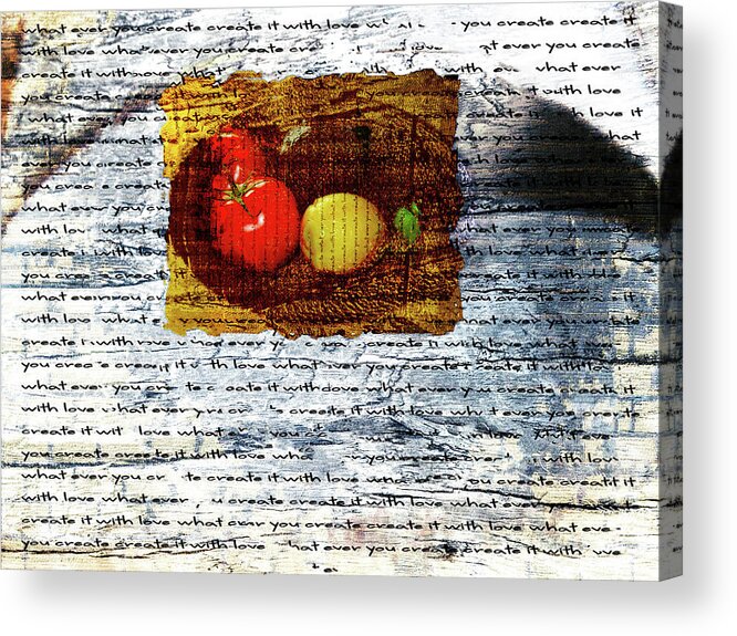 Fruit Acrylic Print featuring the mixed media Fruit - Still Life by Marie Jamieson