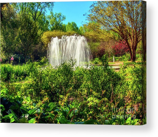Garden Acrylic Print featuring the photograph Garden Fountain by Amy Dundon