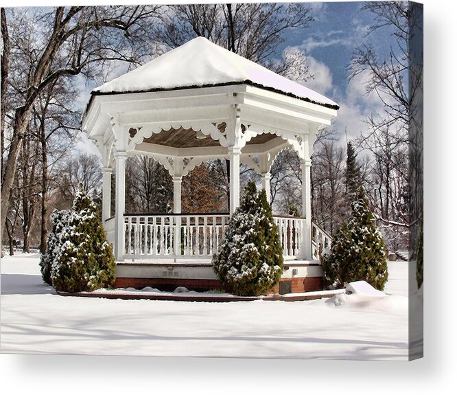 Gazebo Acrylic Print featuring the photograph Gazebo At Olmsted Falls - 2 by Mark Madere