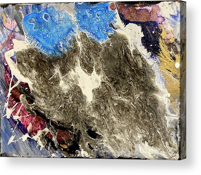 Acrylic Pour Acrylic Print featuring the painting Genesis by David Euler