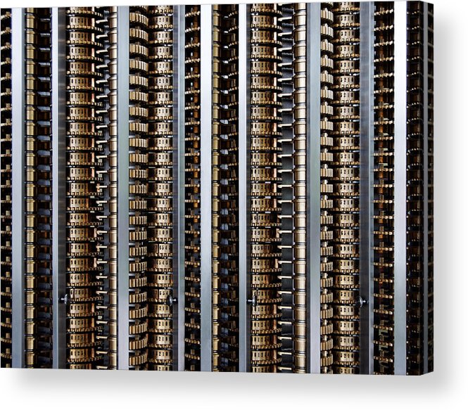 Genuine Steampunk Acrylic Print featuring the photograph Genuine Steampunk -- Charles Babbage Difference Engine No. 2 Mechanical Computer by Darin Volpe