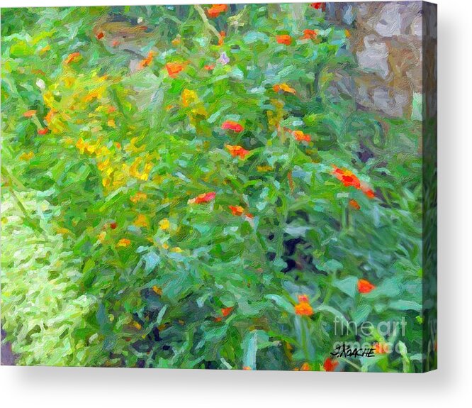 Giverny France Acrylic Print featuring the painting Giverny Wall by Joe Roache