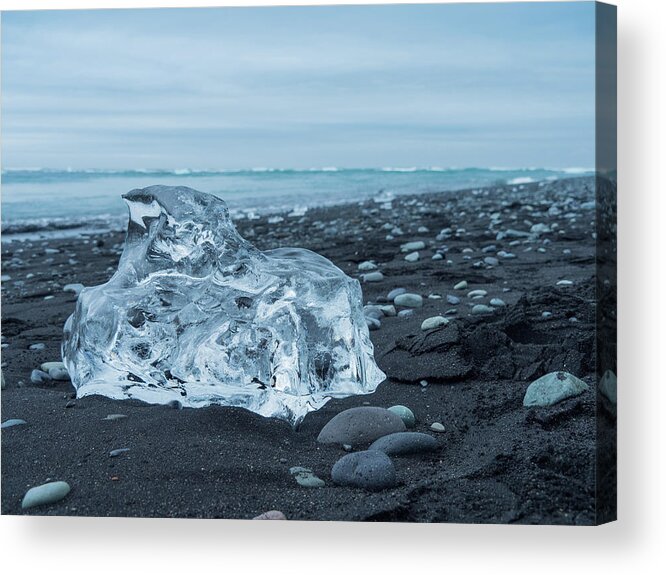 Diamond Beach Acrylic Print featuring the photograph Glacial Ice on Diamond Beach by Kristia Adams