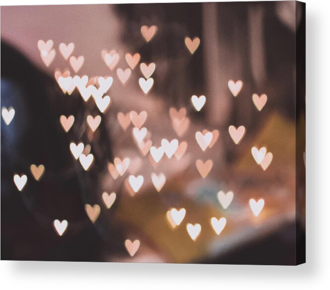 Abstract Acrylic Print featuring the photograph Glowing Hearts by Long Shot