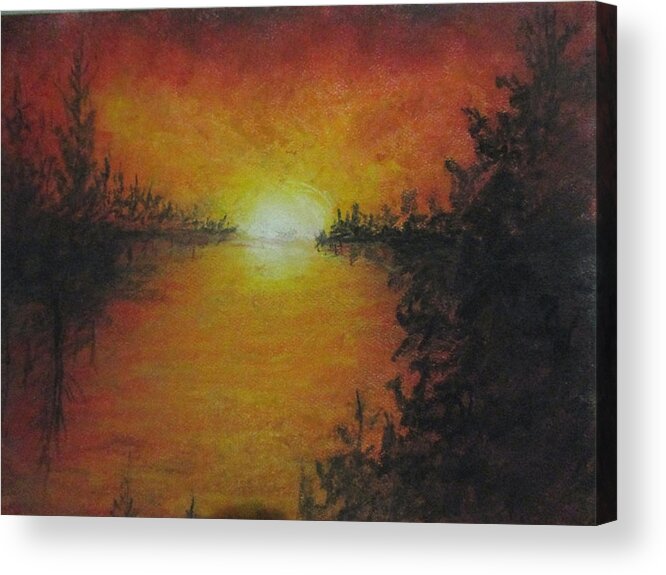 Flow Acrylic Print featuring the painting Glowing Light by Jen Shearer
