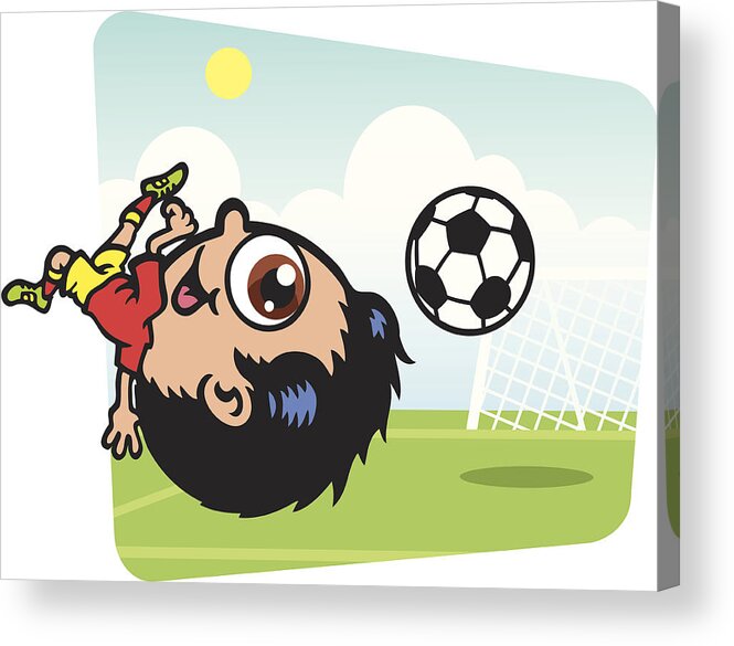 Team Sport Acrylic Print featuring the drawing Goal!!!! by ScottTalent