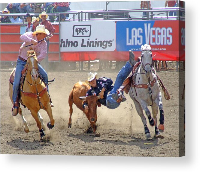 Rodeo Acrylic Print featuring the photograph Gotch Ya by Ron Roberts