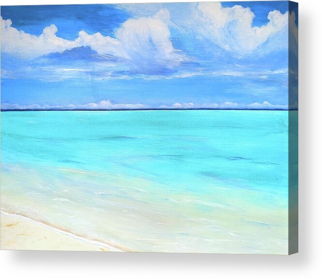 Ocean Acrylic Print featuring the painting Grace Bay Colors by Carlin Blahnik CarlinArtWatercolor