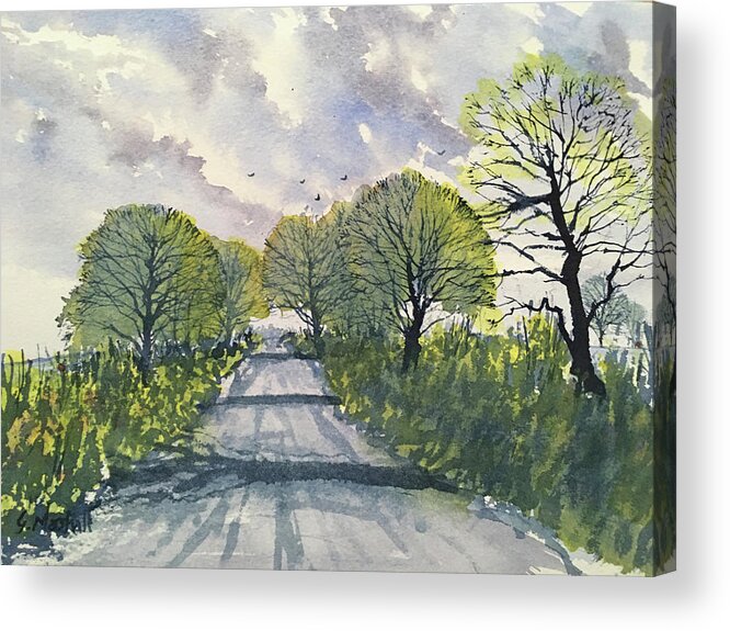 Watercolour Acrylic Print featuring the painting Green Dikes Lane by Glenn Marshall