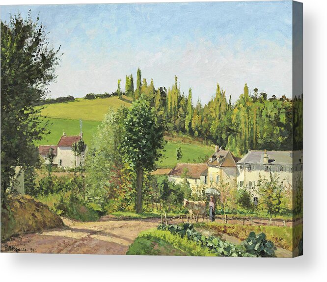 Camille Pissarro Acrylic Print featuring the painting Hamlet around Pontoise by Camille Pissarro