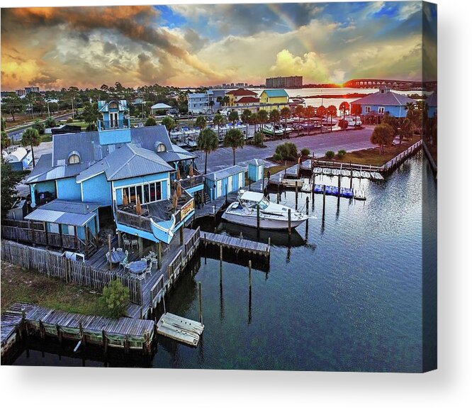 Gulfcoast Acrylic Print featuring the photograph Happy Harbor DJI_0589 by Michael Thomas