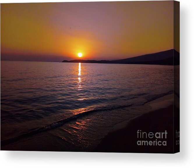 Harmony Acrylic Print featuring the photograph Harmony of Sunset on The Beach by Leonida Arte
