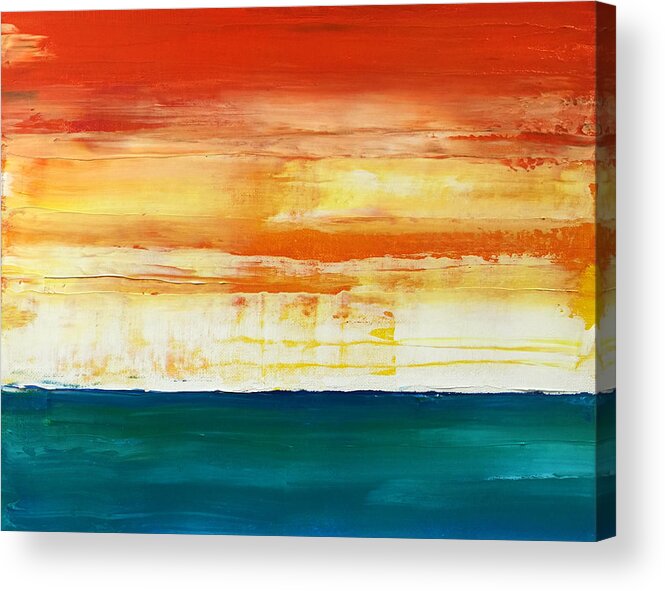 Red Acrylic Print featuring the mixed media Heat Wave by Linda Bailey