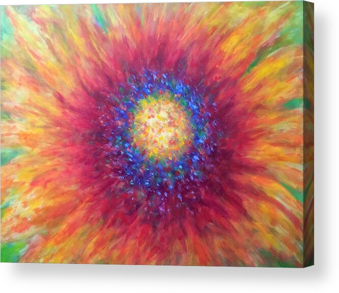 Sunflower Acrylic Print featuring the painting Here Comes The Sun by Shannon Grissom