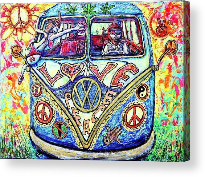Hippie Acrylic Print featuring the painting Hippie by Viktor Lazarev
