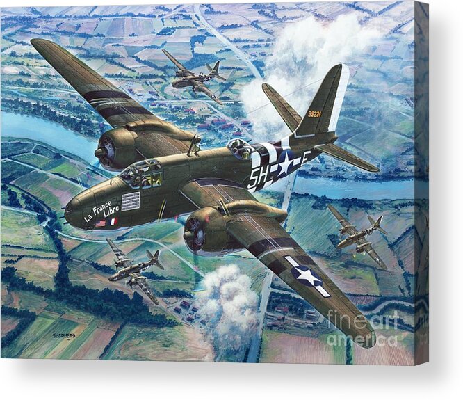 A-20 Acrylic Print featuring the painting Historic A-20 Havoc by Stu Shepherd