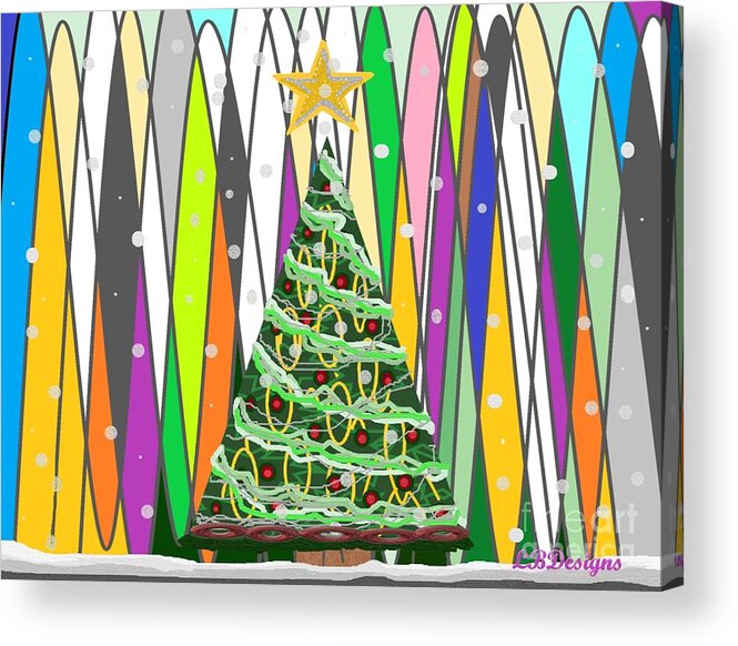 “arts And Design”; Gallery; “winter Plaid”; Holiday; “christmas Tree”; “new Year”; “valentine’s Day”; “abstract”; “modern Minimalism”; Winter Acrylic Print featuring the digital art Holiday Tree by LBDesigns