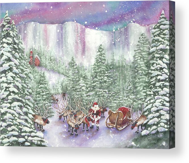 North Pole. Santa Claus Acrylic Print featuring the painting Ice Cliff Concealment by Lori Taylor