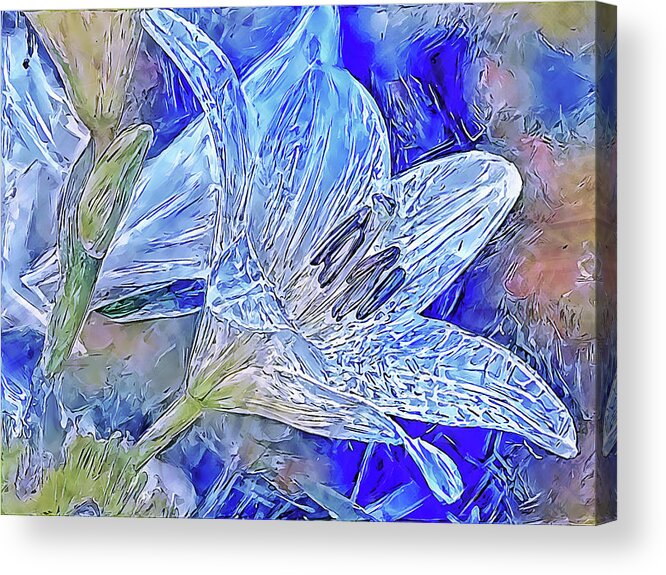 Lily Acrylic Print featuring the digital art Ice Lily by Alex Mir