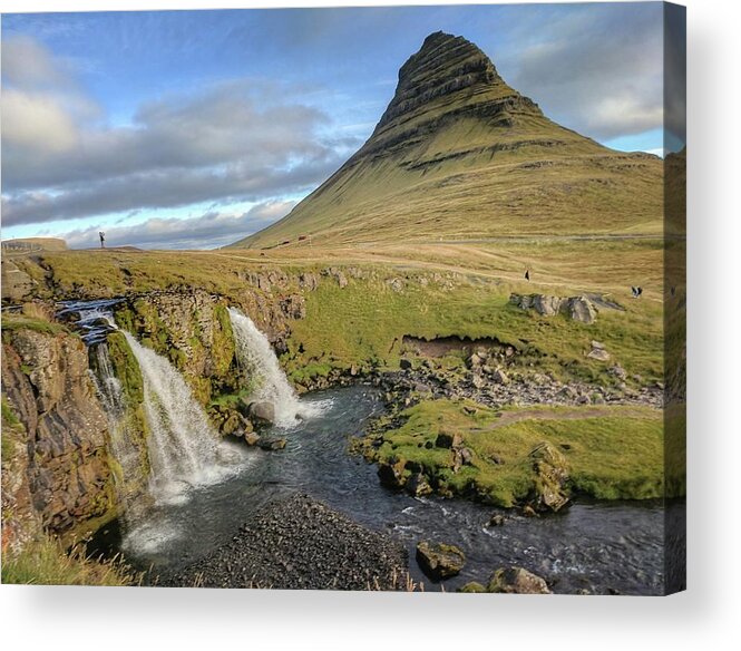 Iceland Acrylic Print featuring the photograph Iceland two waterfalls by Yvonne Jasinski