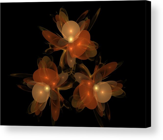 Fractals Acrylic Print featuring the digital art In The Garden Of Pearls by Ronda Broatch