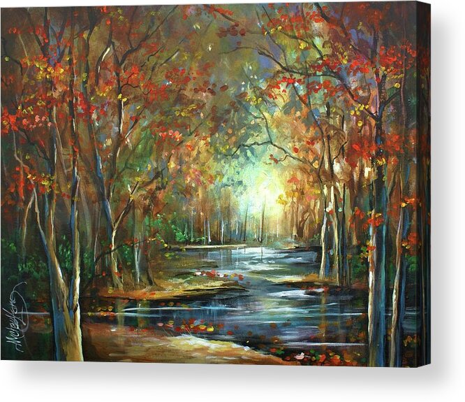 Landscape Acrylic Print featuring the painting Indian Summer by Michael Lang