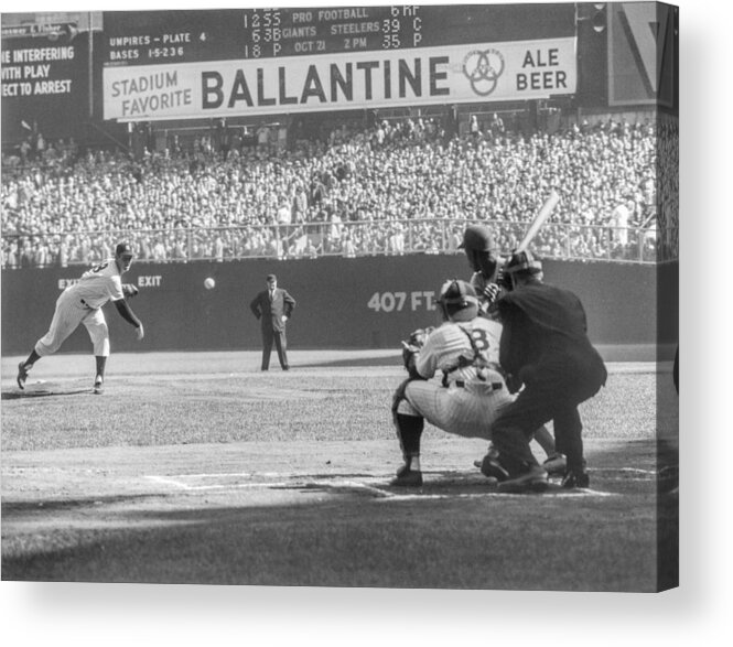 Baseball Catcher Acrylic Print featuring the photograph Jim Gilliam and Yogi Berra by The Stanley Weston Archive