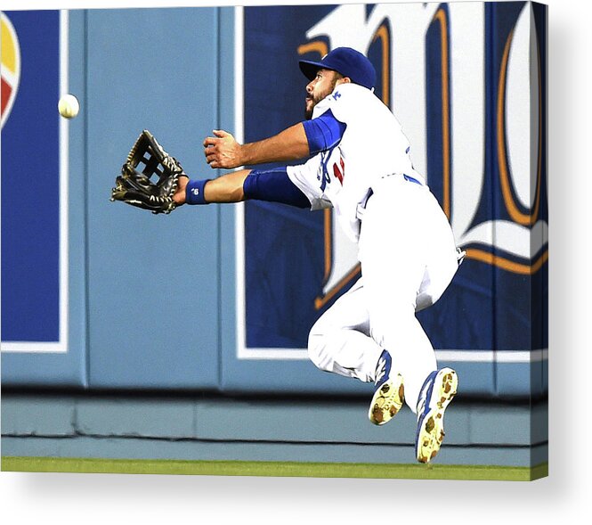 Second Inning Acrylic Print featuring the photograph Joe Panik and Andre Ethier by Harry How