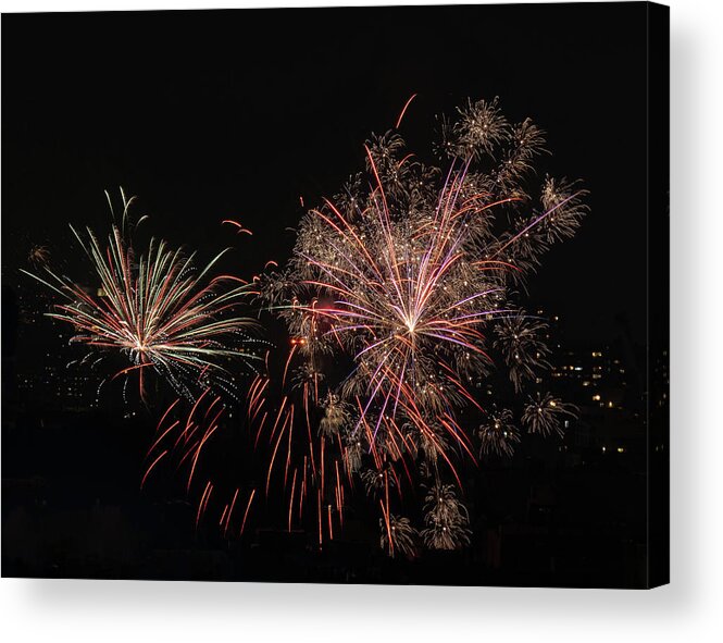Fireworks Acrylic Print featuring the photograph July 4th in NYC by Georgette Grossman