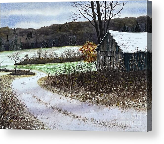 Shed Acrylic Print featuring the painting Just a Dusting by Joseph Burger