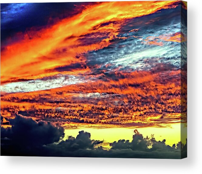 David Lawson Photography Acrylic Print featuring the photograph Kona Sunset 77 Lava in the Sky by David Lawson