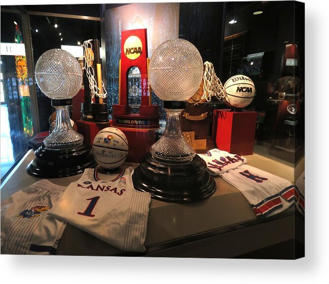 Univeristy Of Kansas Acrylic Print featuring the photograph KU National Championships by Keith Stokes