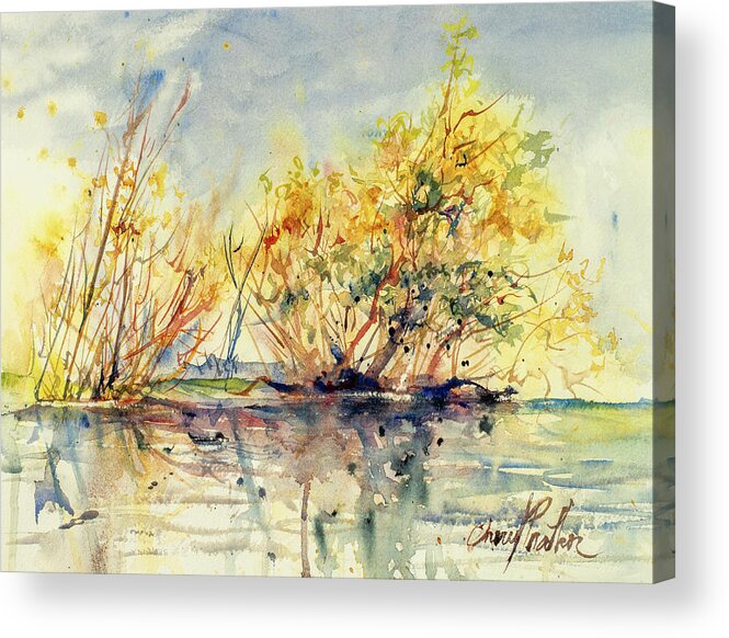 Lake Acrylic Print featuring the painting Lake Shores by Cheryl Prather