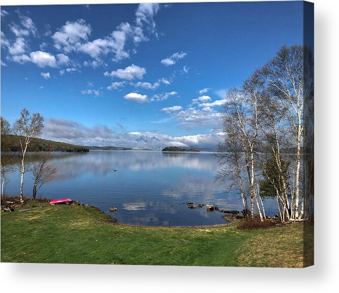 Lake Acrylic Print featuring the photograph Lakeview Blue Sky and Clouds by Russel Considine