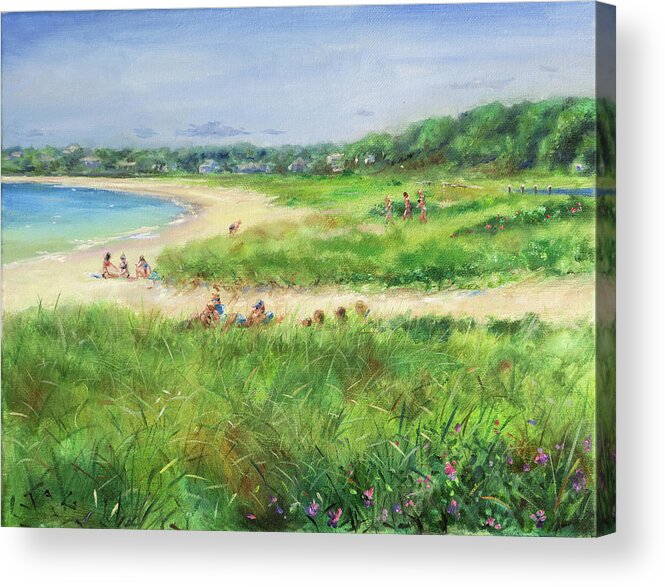Cape Cod Acrylic Print featuring the painting Long Beach- June by Jonathan Gladding