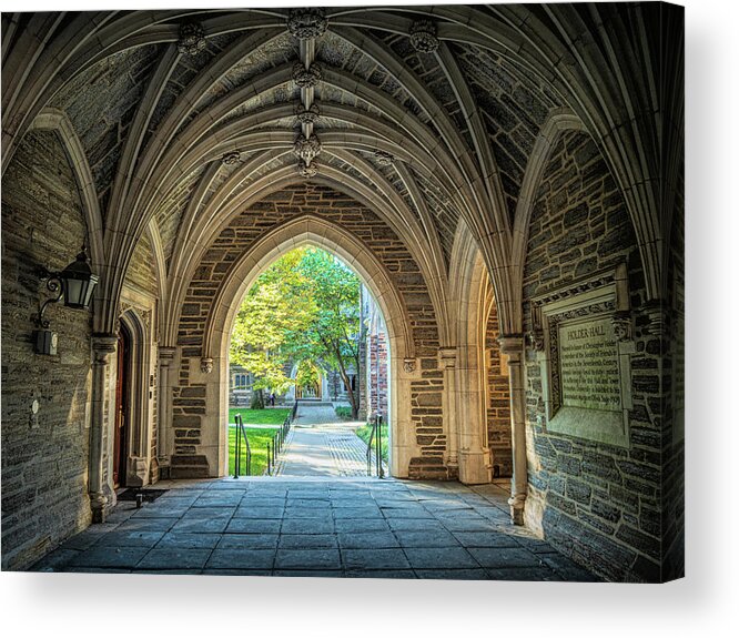 Architecture Acrylic Print featuring the photograph Looking Through At Holder Hall by Kristia Adams