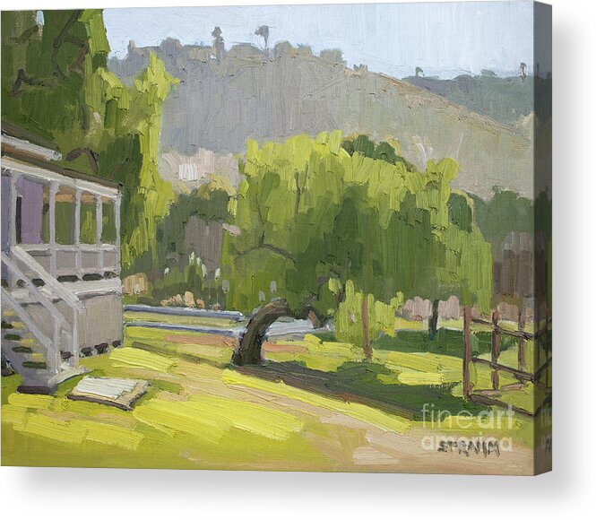 Los Penasquitos Acrylic Print featuring the painting Los Penasquitos Canyon Ranch - San Diego, California by Paul Strahm