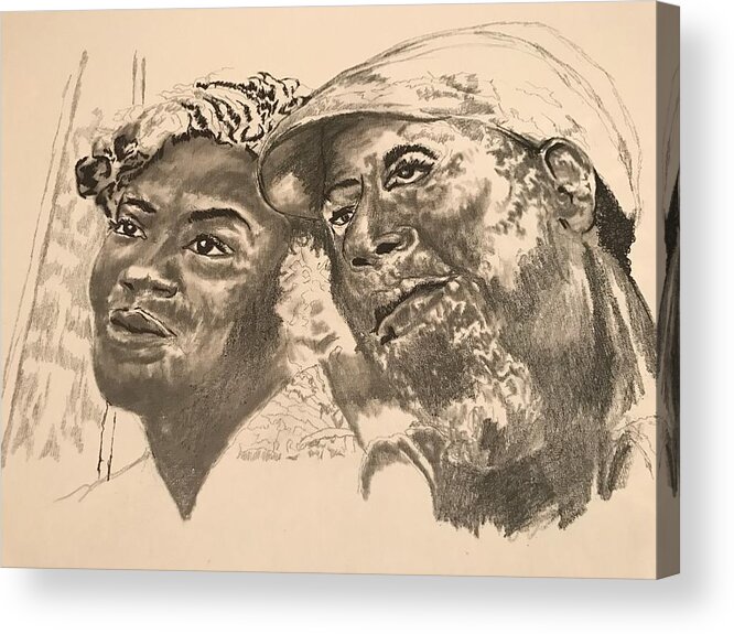  Acrylic Print featuring the drawing Love by Angie ONeal